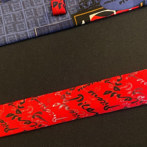 ~ ~100% Silk Handmade Picasso "Pierrot et Arlequin" Mark A. Gough Neck Tie Rare - Picture 14 of 16